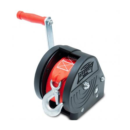 Wyciągarka Dragon Winch DWK 25 C – ręczna, 1133 kg, pas/lina 10 m, jednobiegowa, z obudową
